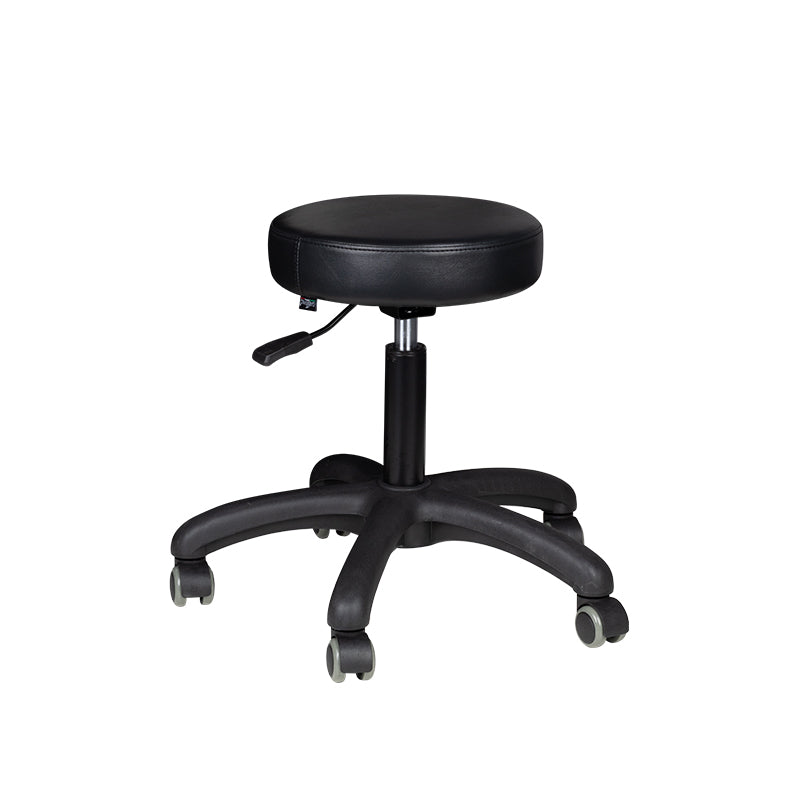 Taburete con Ruedas Eco Cuero AM-303-2 Negro