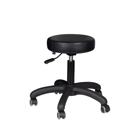 Taburete con Ruedas Eco Cuero AM-303-2 Negro