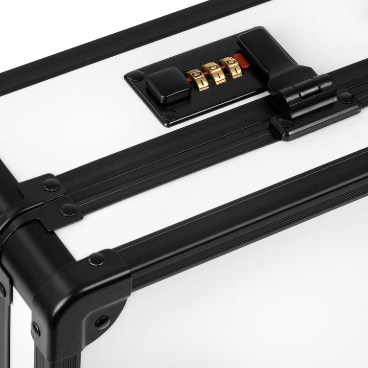 Maletín de Peluquería Aluminio con Cerradura de Combinación y Bandolera Blanco-Negro - imagen 6