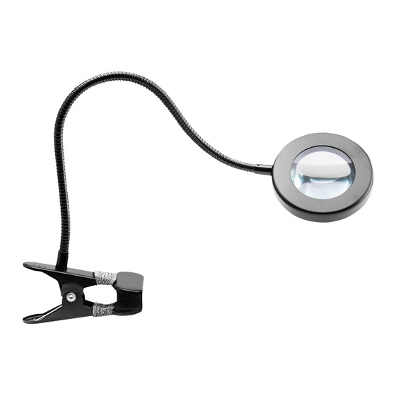 Lámpara Lupa LED 5D con Abrazadera USB Cuello de Cisne Negra