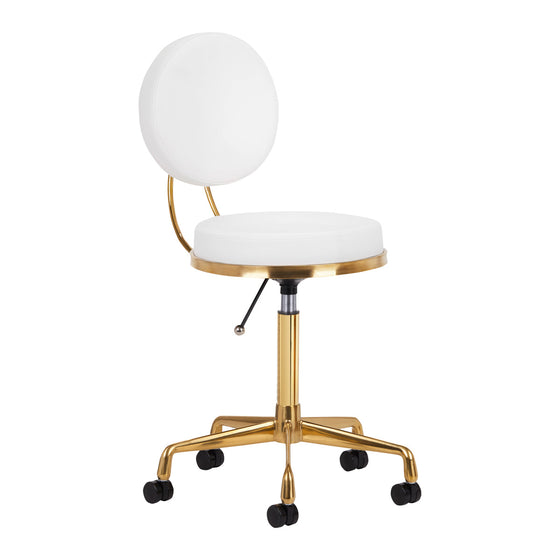 Taburete con Ruedas y Respaldo H5 Oro Blanco