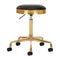 Taburete con Ruedas Eco Cuero H7 Dorado Negro