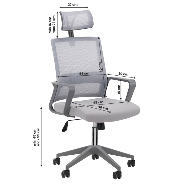 Silla de oficina QS-05 Gris 9