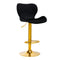 Taburete de Bar con Respaldo 4Rico QS-B15 Terciopelo Oro Negro