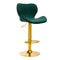 Taburete de Bar con Respaldo 4Rico QS-B15 Terciopelo Oro Verde