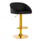 Taburete de Bar con Respaldo 4Rico QS-B16G Terciopelo Oro Negro
