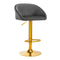 Taburete de Bar con Respaldo 4Rico QS-B16G Terciopelo Oro Gris