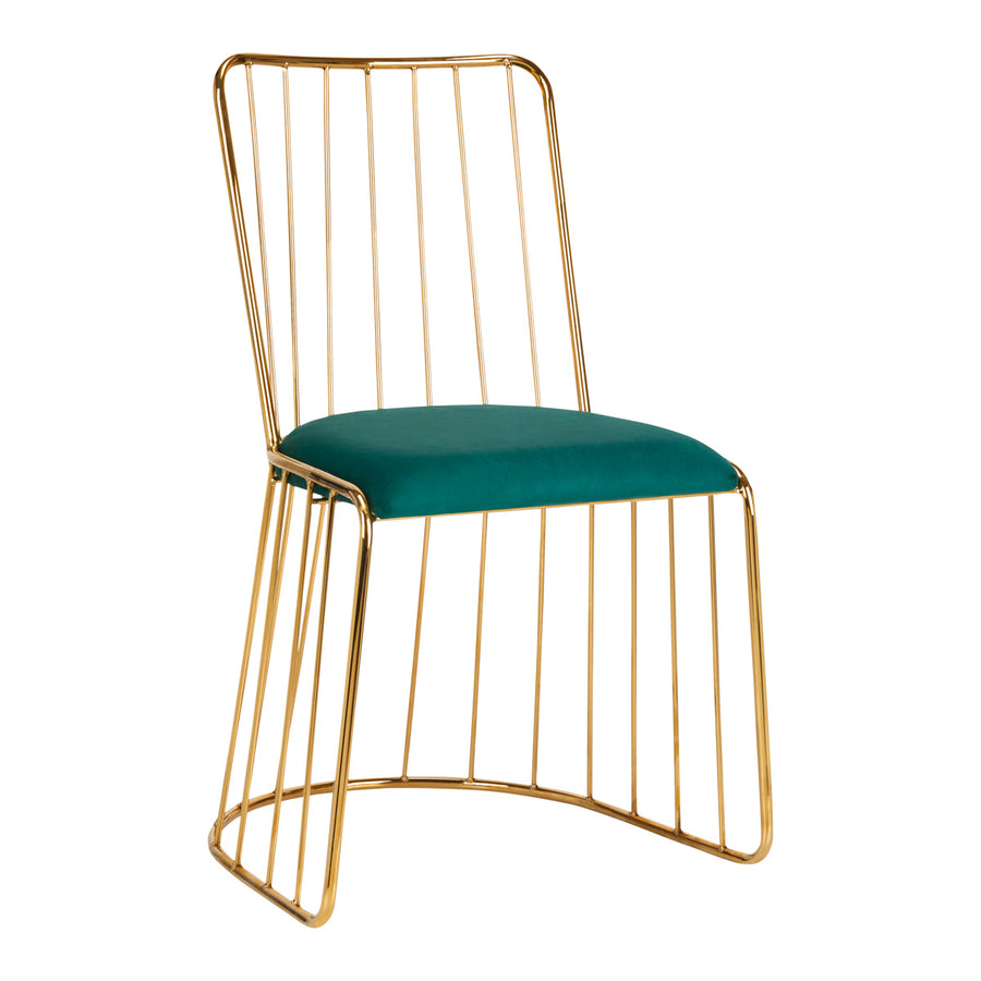 Silla Estética Terciopelo QS-M00 Oro Verde 1