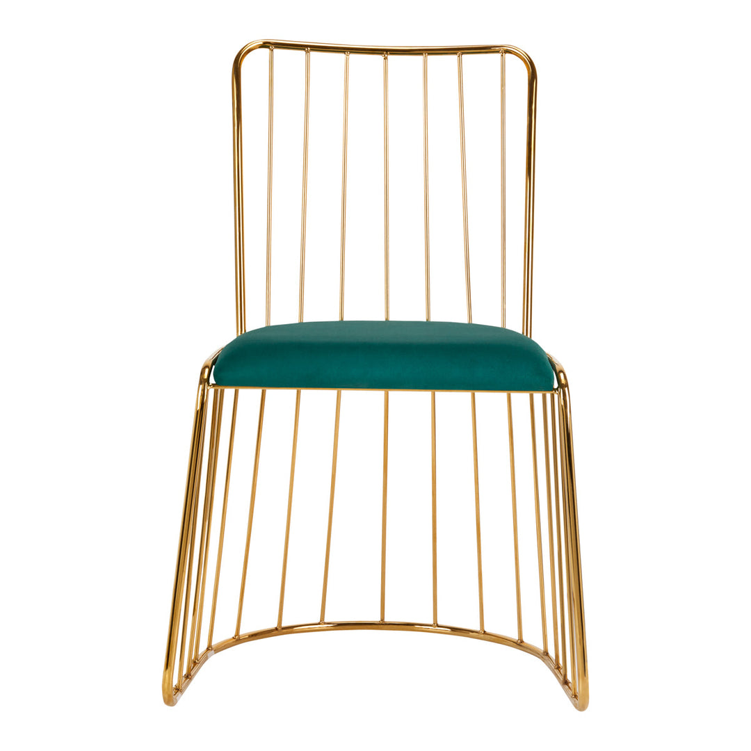 Silla Estética Terciopelo QS-M00 Oro Verde 3