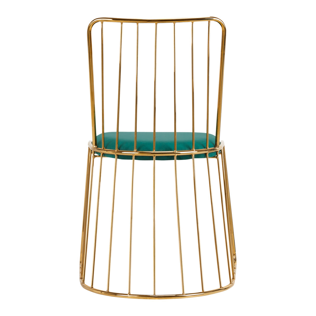 Silla Estética Terciopelo QS-M00 Oro Verde 4