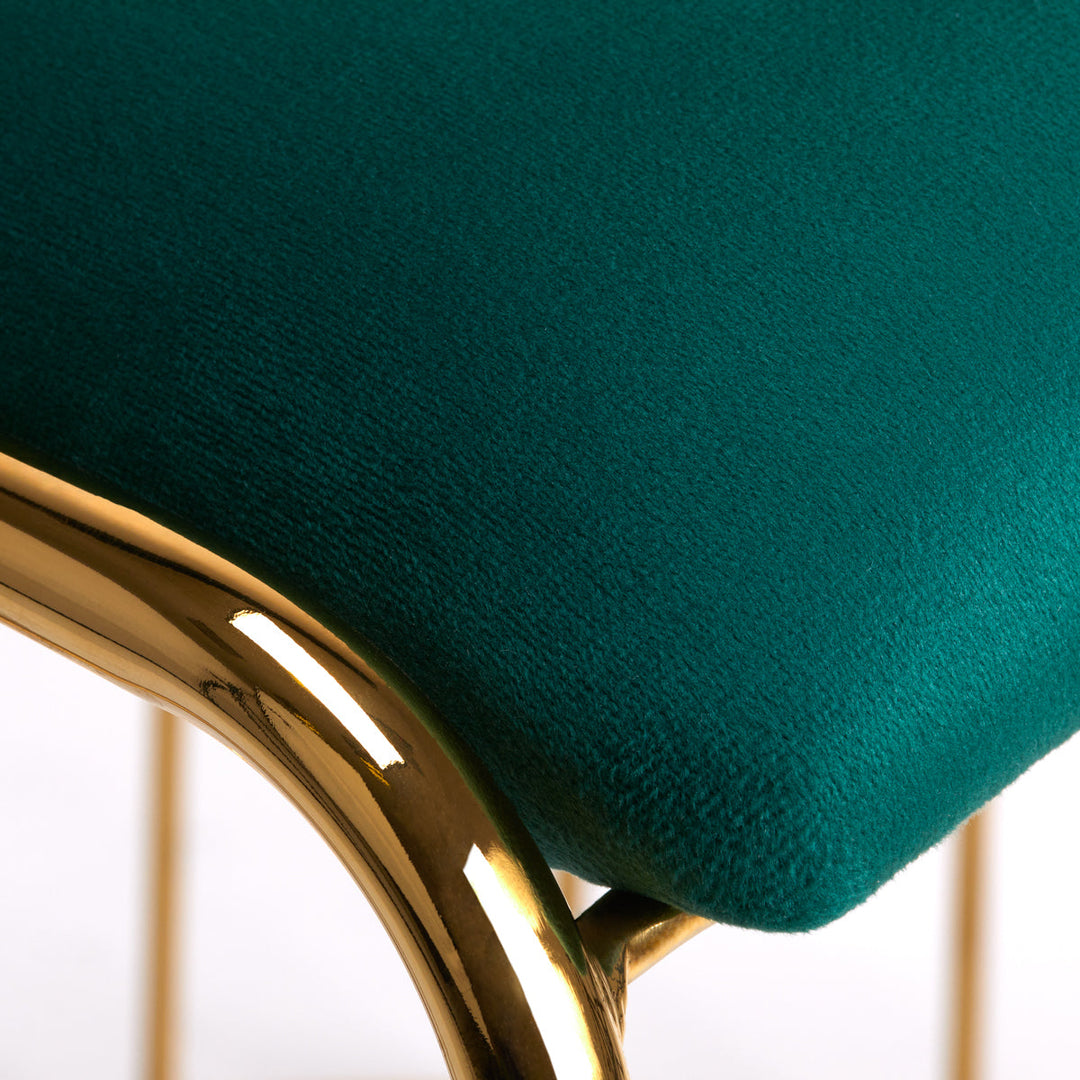 Silla Estética Terciopelo QS-M00 Oro Verde 6