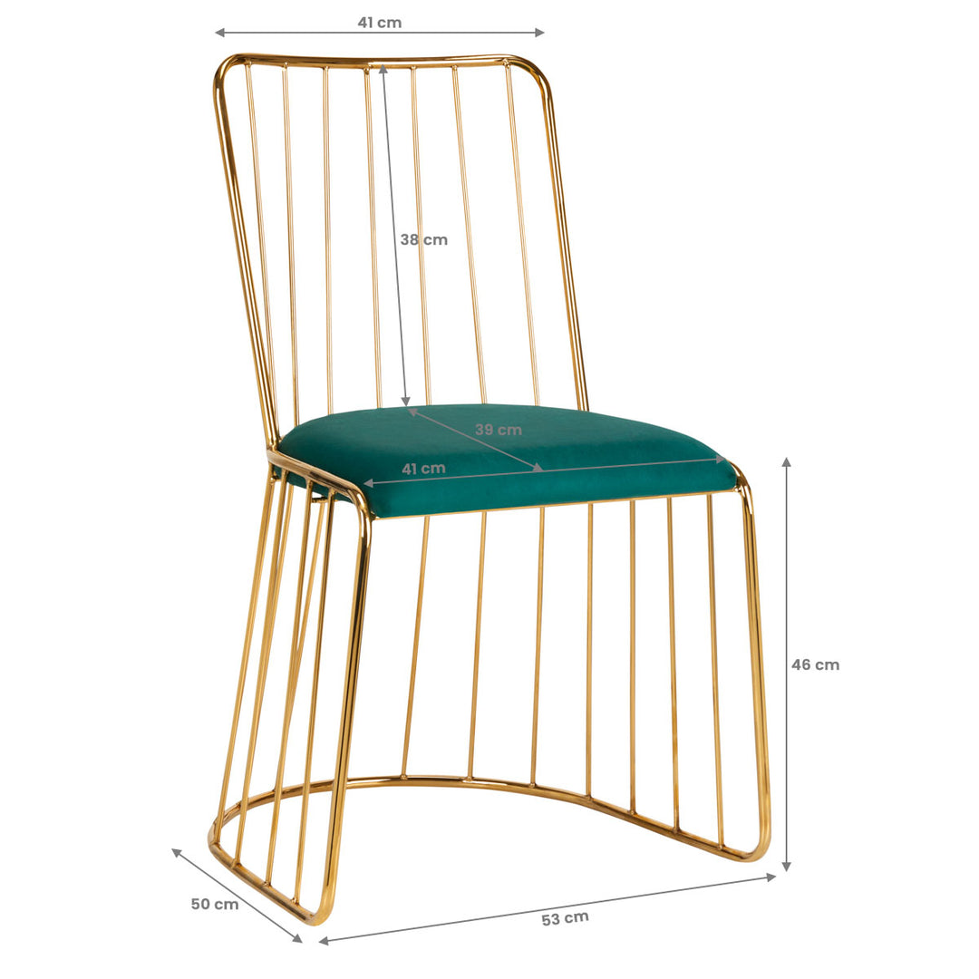 Silla Estética Terciopelo QS-M00 Oro Verde 7