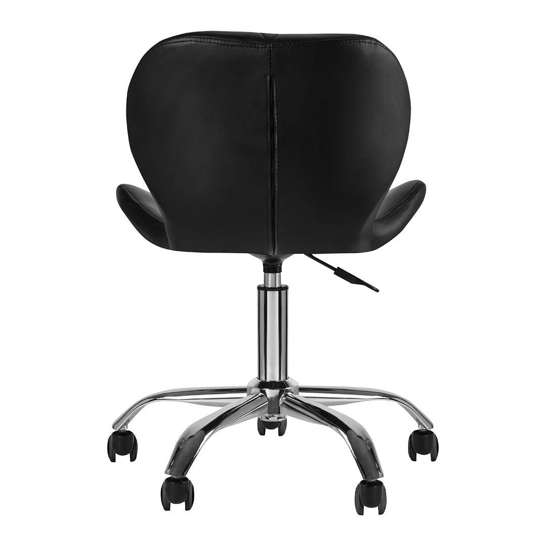 Taburete con Ruedas y Respaldo QS-06 Negro - imagen 3