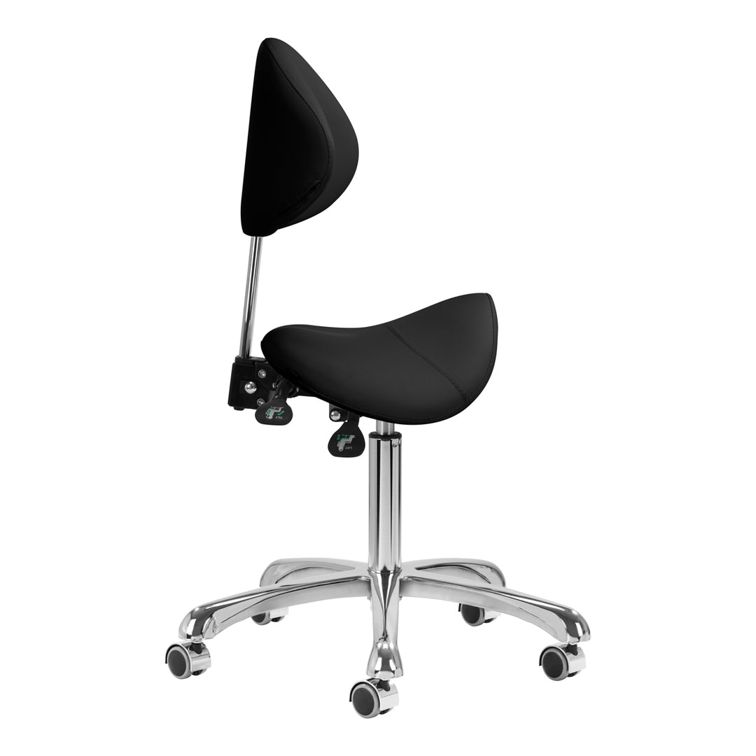 Taburete Ergonómico con Ruedas y Respaldo Giovanni 1004 Negro - imagen 2
