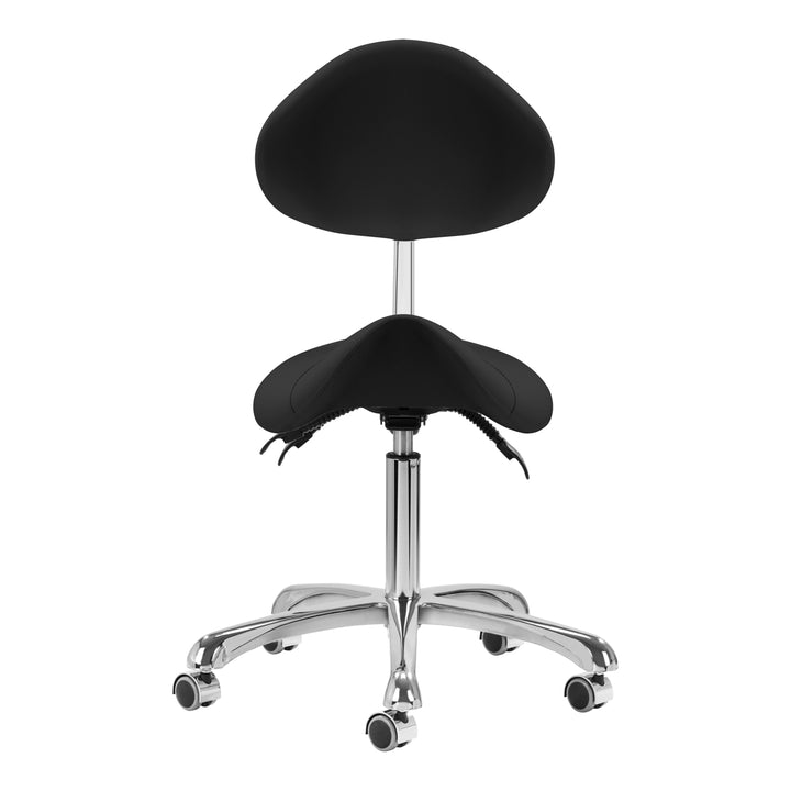 Taburete Ergonómico con Ruedas y Respaldo Giovanni 1004 Negro - imagen 3
