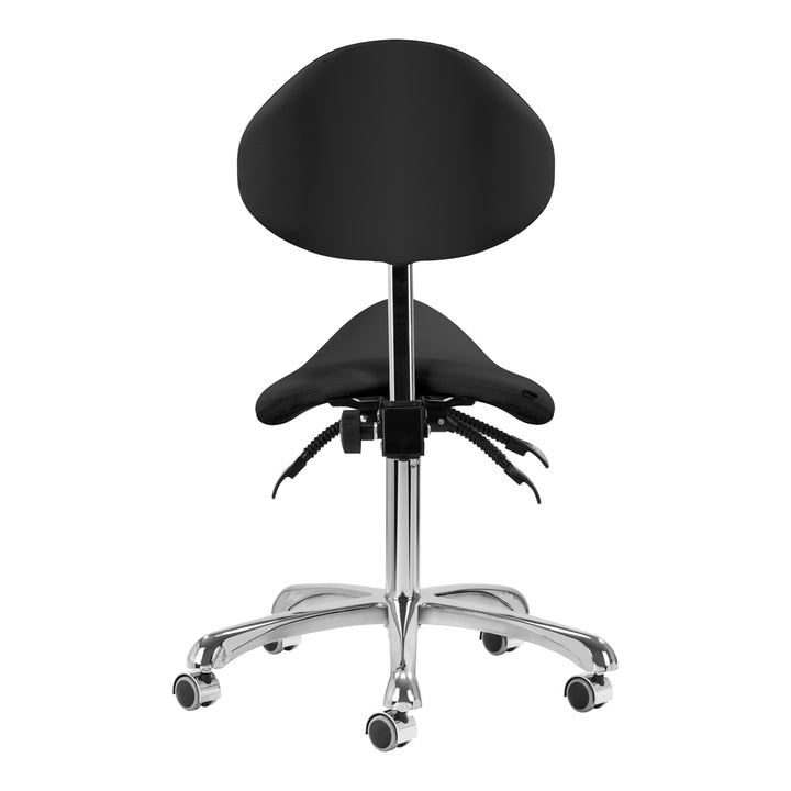 Taburete Ergonómico con Ruedas y Respaldo Giovanni 1004 Negro - imagen 4