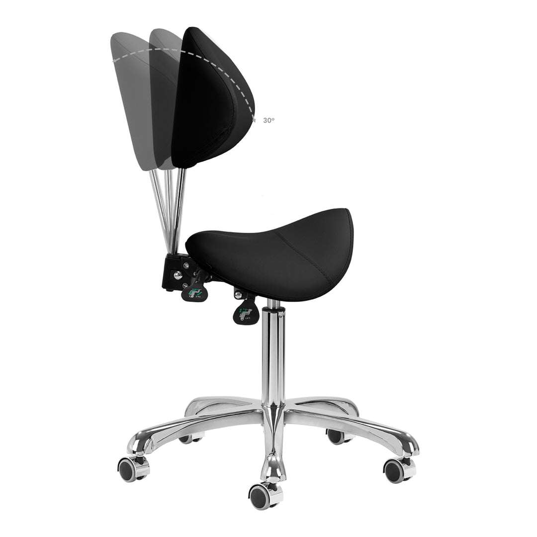 Taburete Ergonómico con Ruedas y Respaldo Giovanni 1004 Negro - imagen 10