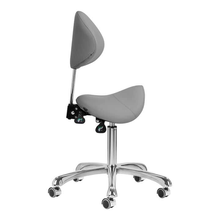 Taburete Ergonómico con Ruedas y Respaldo Giovanni 1004 Gris - imagen 2