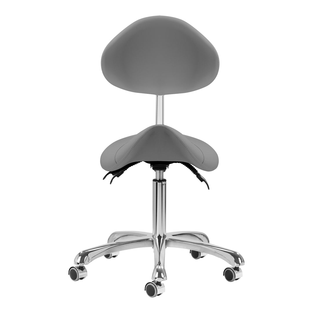 Taburete Ergonómico con Ruedas y Respaldo Giovanni 1004 Gris - imagen 3