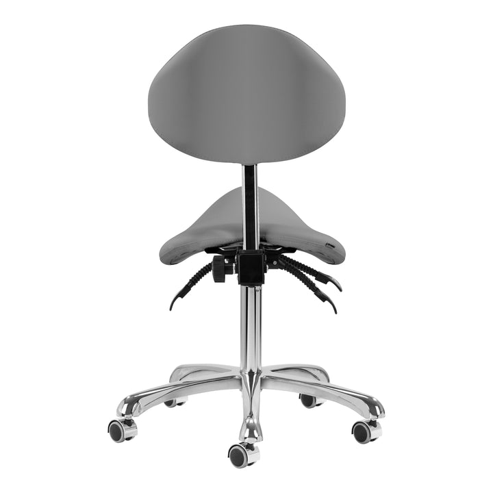 Taburete Ergonómico con Ruedas y Respaldo Giovanni 1004 Gris - imagen 4
