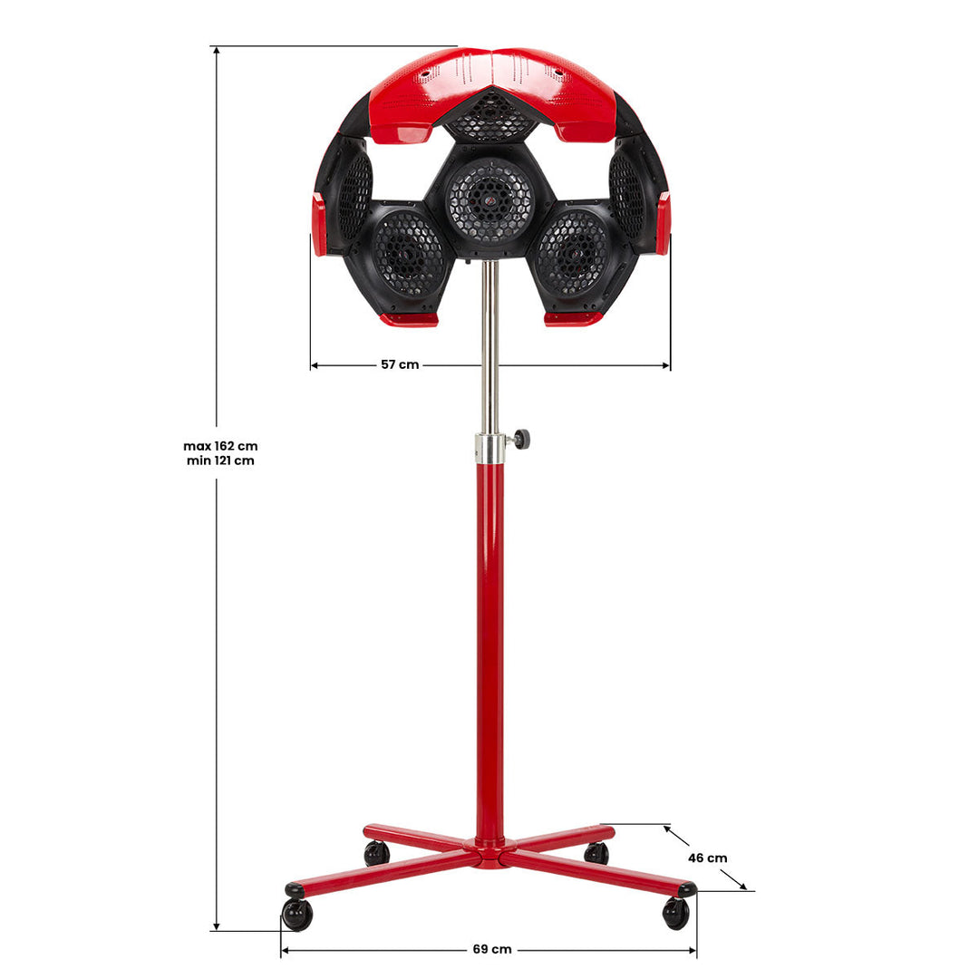 Secador de casco Gabbiano Infrazon con trípode 828 10 Rojo 7