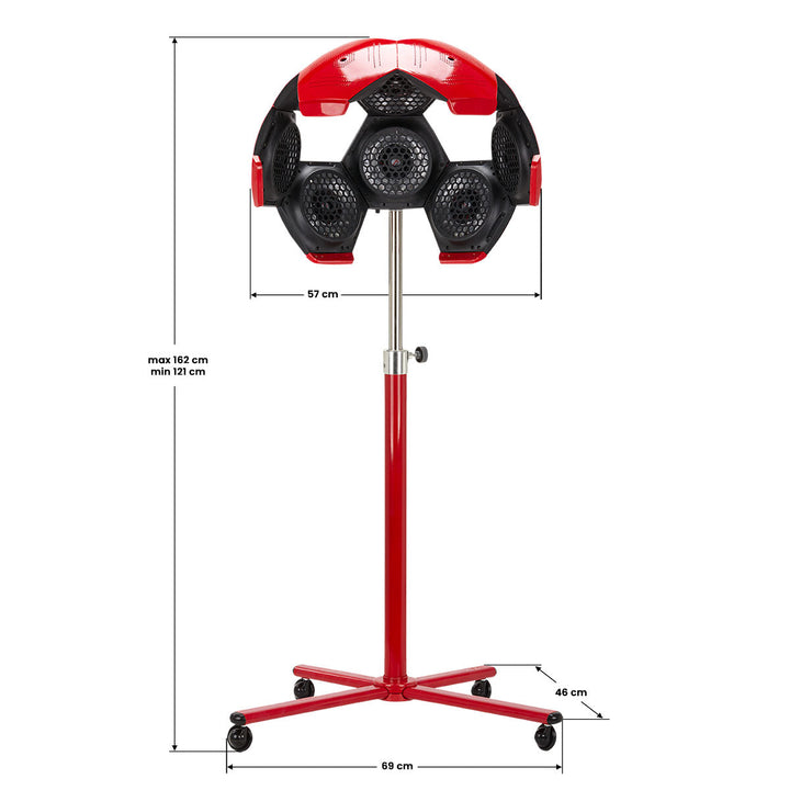 Secador de casco Gabbiano Infrazon con trípode 828 10 Rojo 7