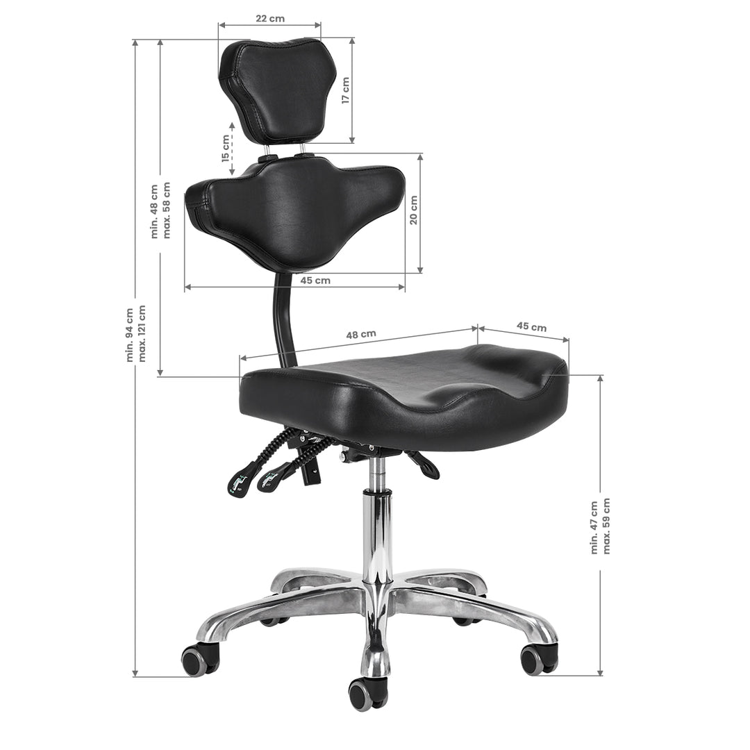 Taburete con Ruedas Pro Ink 973 Negro - imagen 13