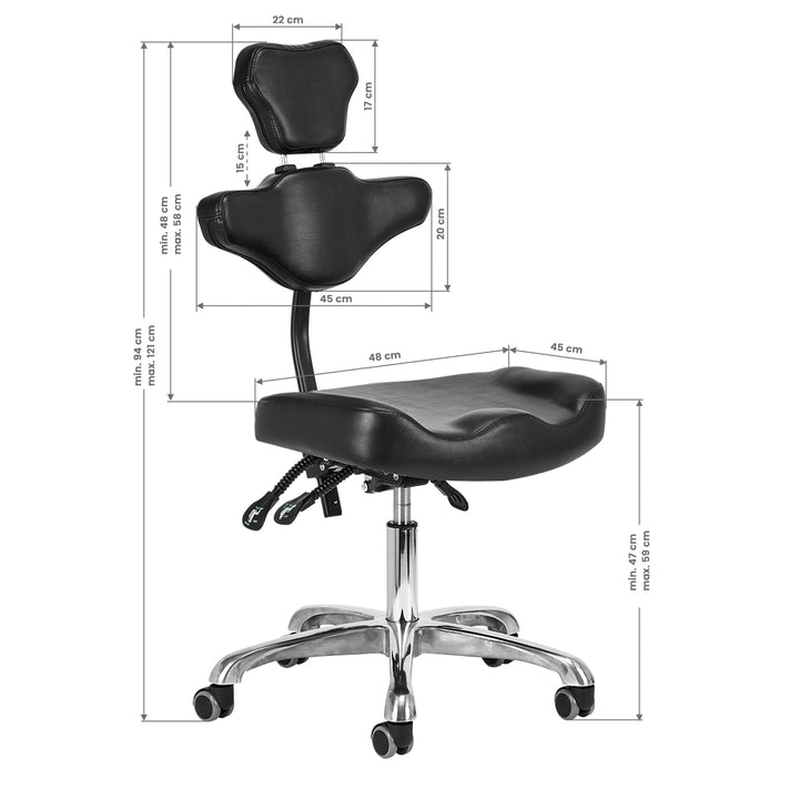 Taburete con Ruedas Pro Ink 973 Negro - imagen 13