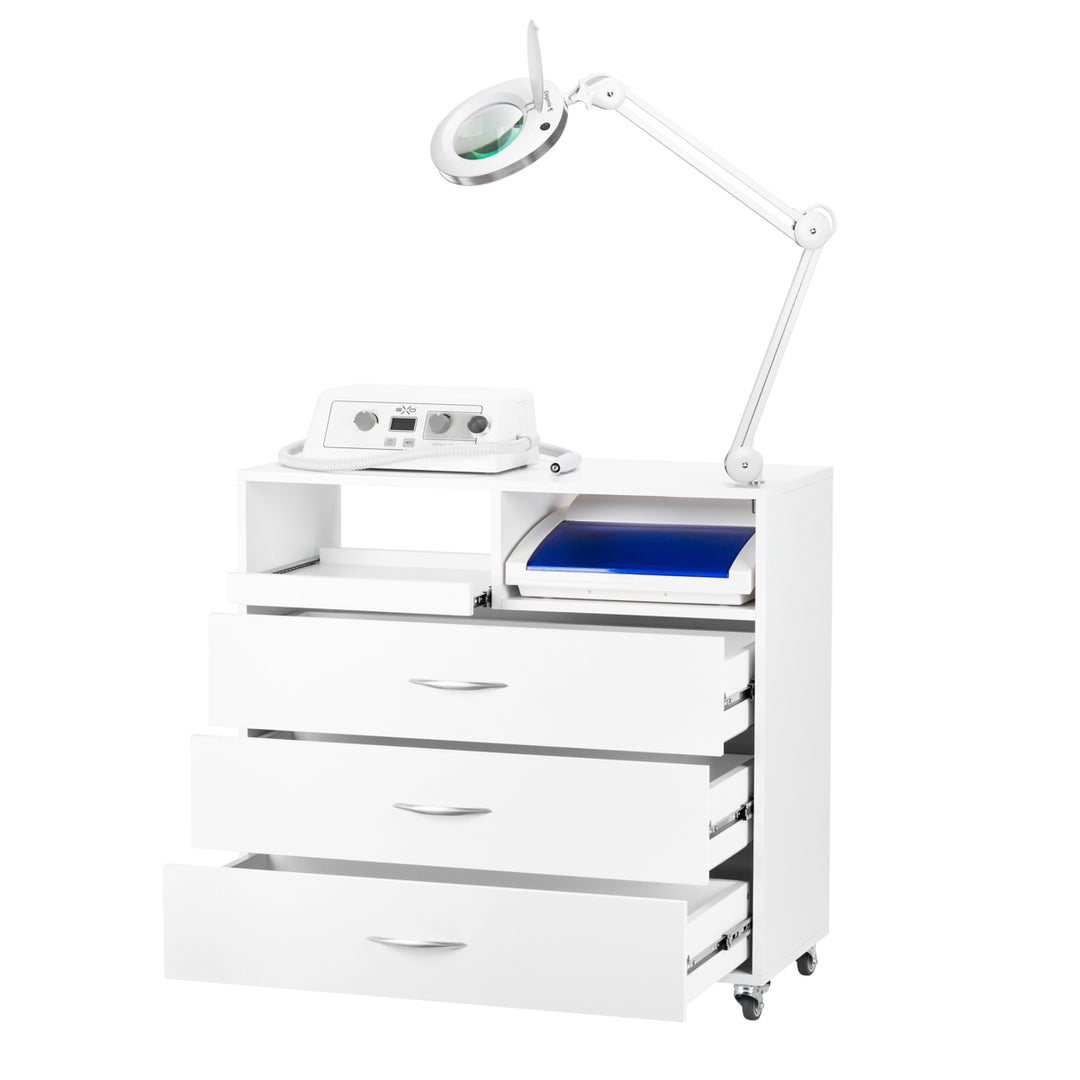 Kit de Pedicura Profesional Y-200 con Carro, Torno para Uñas, Lámpara Lupa y Aparato UV-C - imagen 2