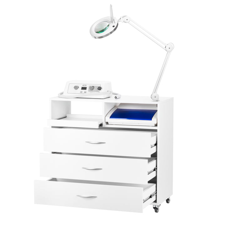 Kit de Pedicura Profesional Y-200 con Carro, Torno para Uñas, Lámpara Lupa y Aparato UV-C - imagen 2