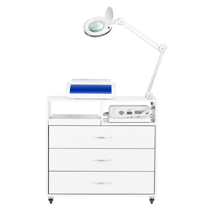 Kit de Pedicura Profesional Y-200 con Carro, Torno para Uñas, Lámpara Lupa y Aparato UV-C - imagen 3