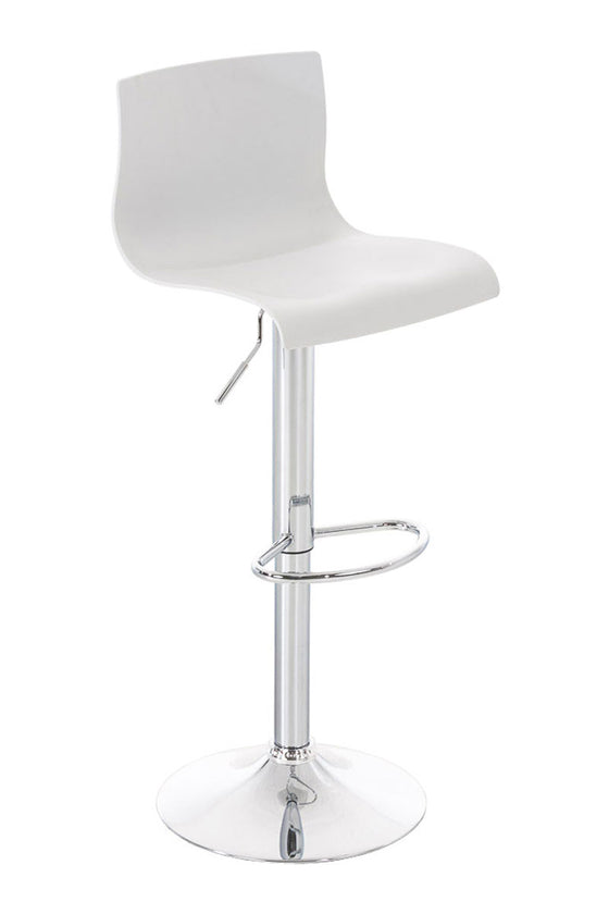 Taburete de Bar con Respaldo 105 Plástico Blanco