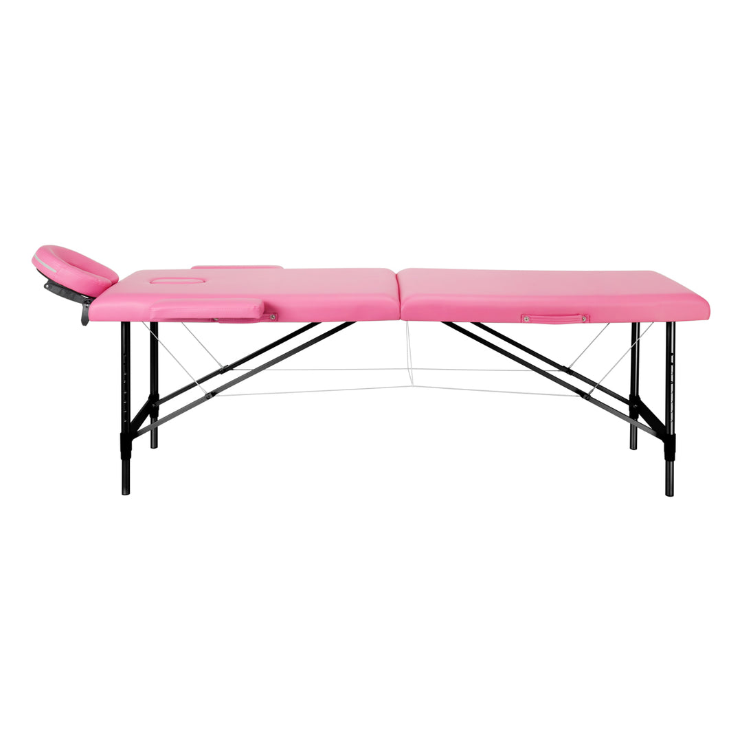 Camilla masaje Plegable Komfort Activ Fizjo 2 Zonas Aluminio Rosa-Negro 2