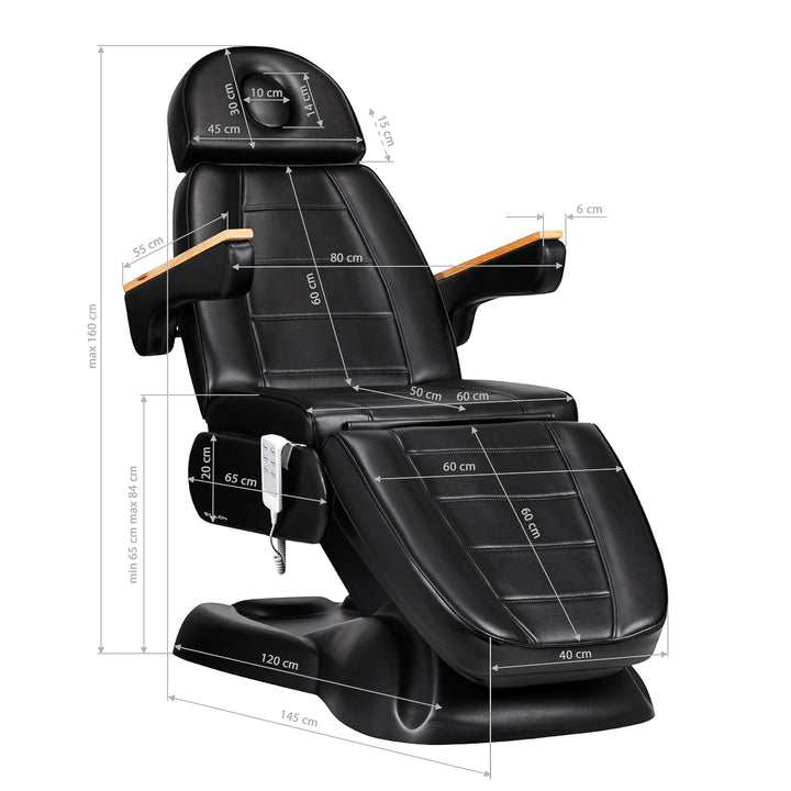 Sillón Estético Eléctrico Lux 273B 3 Motores Negro - imagen 17