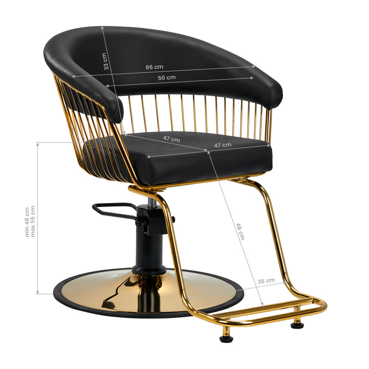 Sillón de peluquería Gabbiano Lille Oro-Negro 8