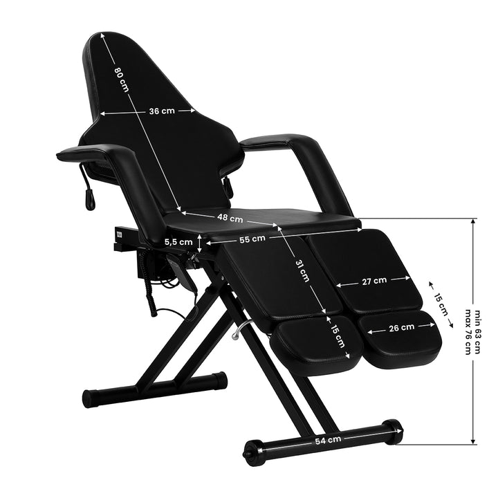 Silla de Tatuaje Eléctrica Pro Ink 610 1 Motor Negra - imagen 18