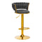 Taburete de Bar con Respaldo 4Rico QS-B313a Terciopelo Gris