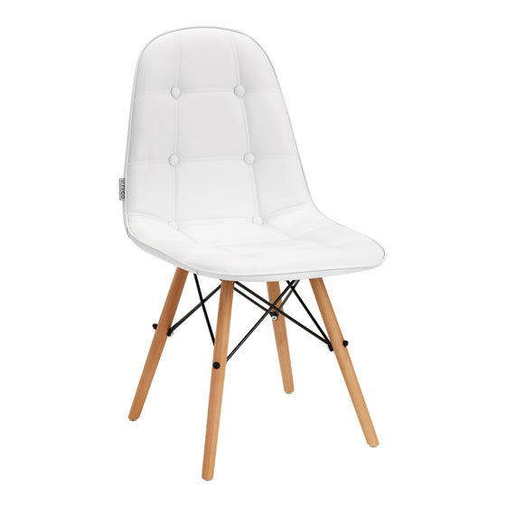 Silla con Respaldo 4Rico QS-185 Piel ecológica Blanco