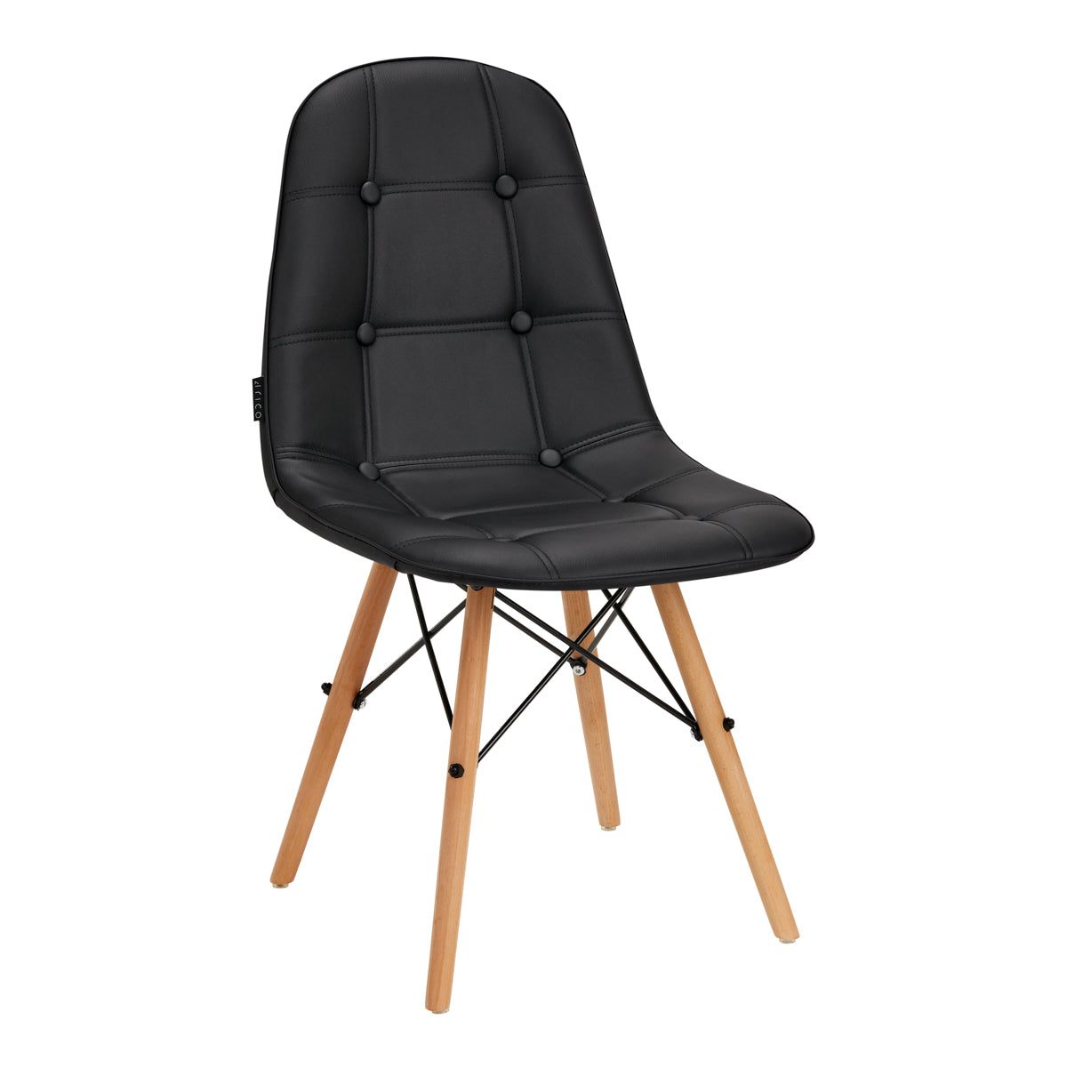 Silla con Respaldo 4Rico QS-185 Piel ecológica Negro