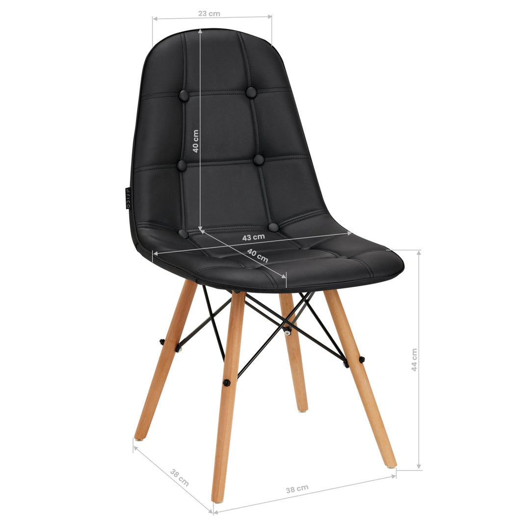 Silla 4Rico QS-185 Piel ecológica Negro 8