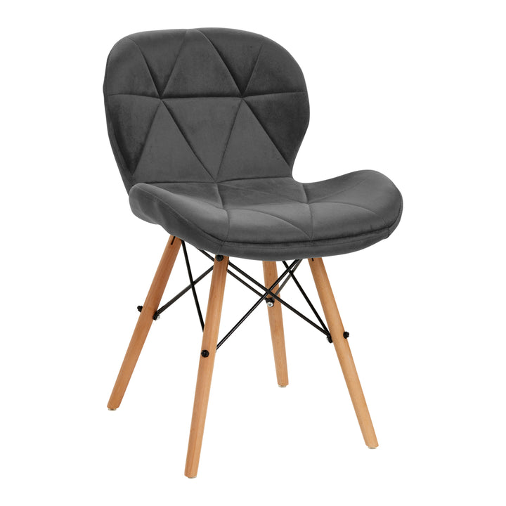 Silla 4Rico QS-186 Terciopelo Gris 1