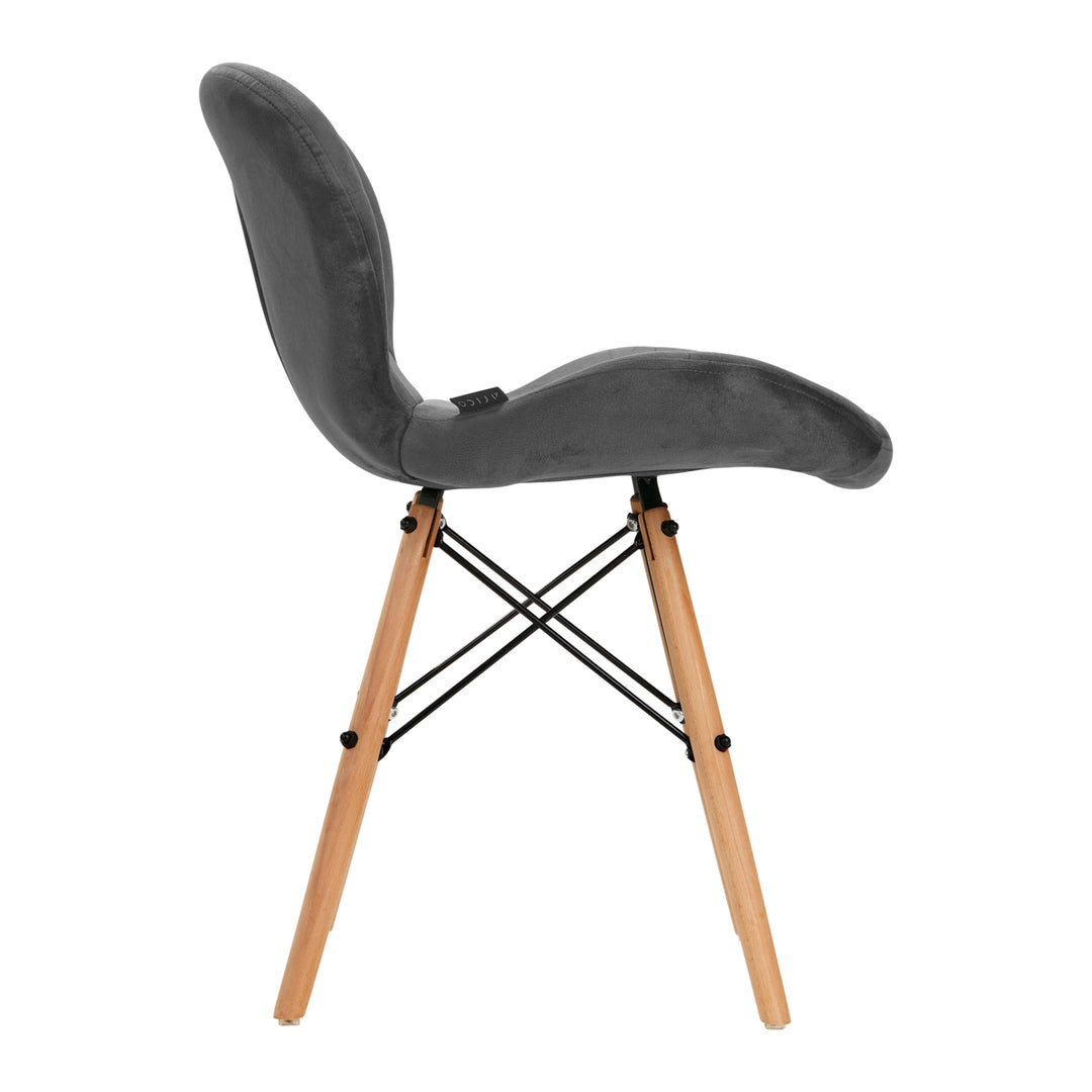 Silla 4Rico QS-186 Terciopelo Gris 2