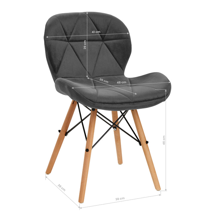Silla 4Rico QS-186 Terciopelo Gris 9
