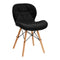 Silla con Respaldo 4Rico QS-186 Terciopelo Negro