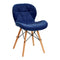 Silla con Respaldo 4Rico QS-186 Terciopelo Azul marino