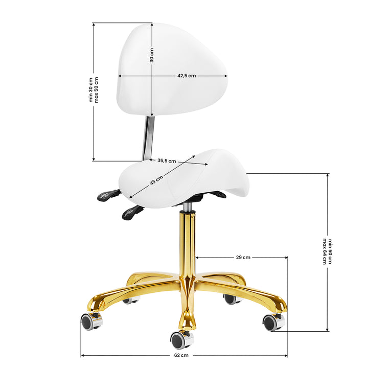 Taburete Ergonómico 1004 Giovanni Oro-Blanco 9