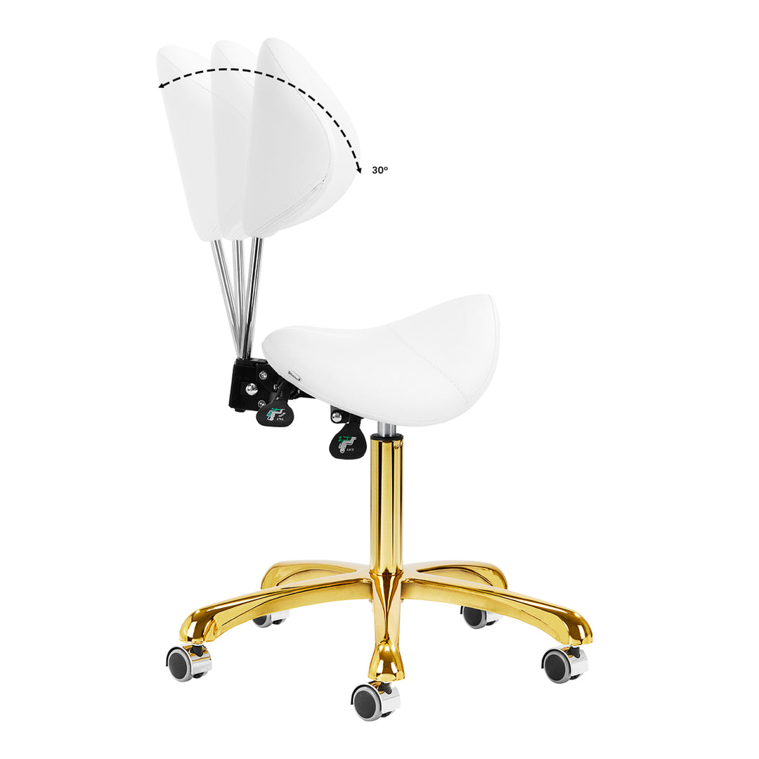 Taburete Ergonómico 1004 Giovanni Oro-Blanco 10