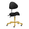 Taburete Ergonómico con Ruedas y Respaldo Giovanni 1004 Oro-Negro