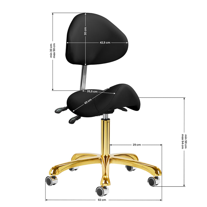 Taburete Ergonómico 1004 Giovanni Oro-Negro 9