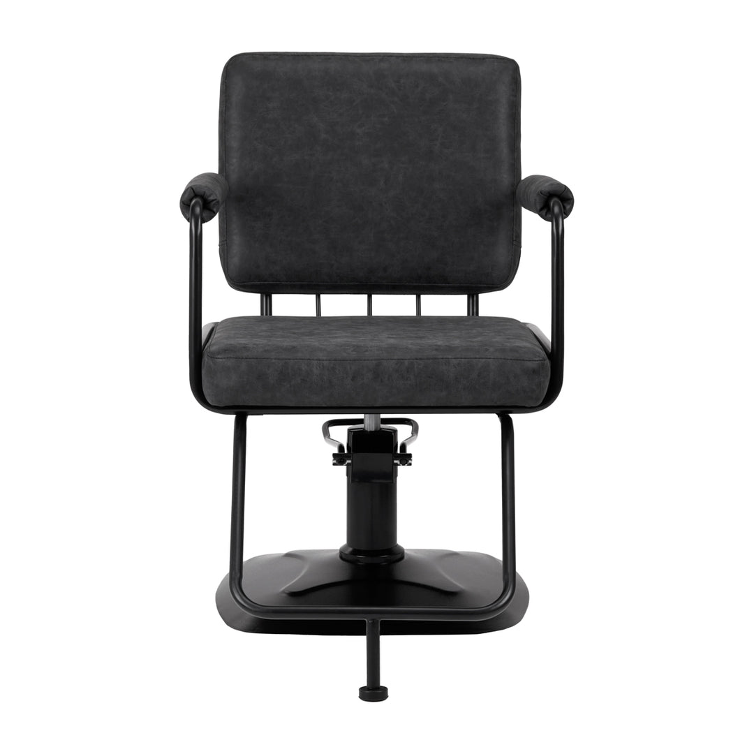 Sillón de peluquería Gabbiano Katania Loft Antiguo Piel Negro 3